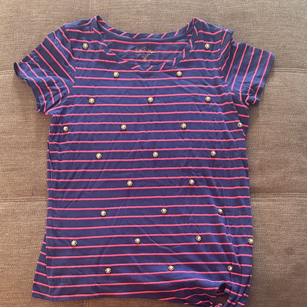 Lily Pulitzer Navy and Pink Shirt